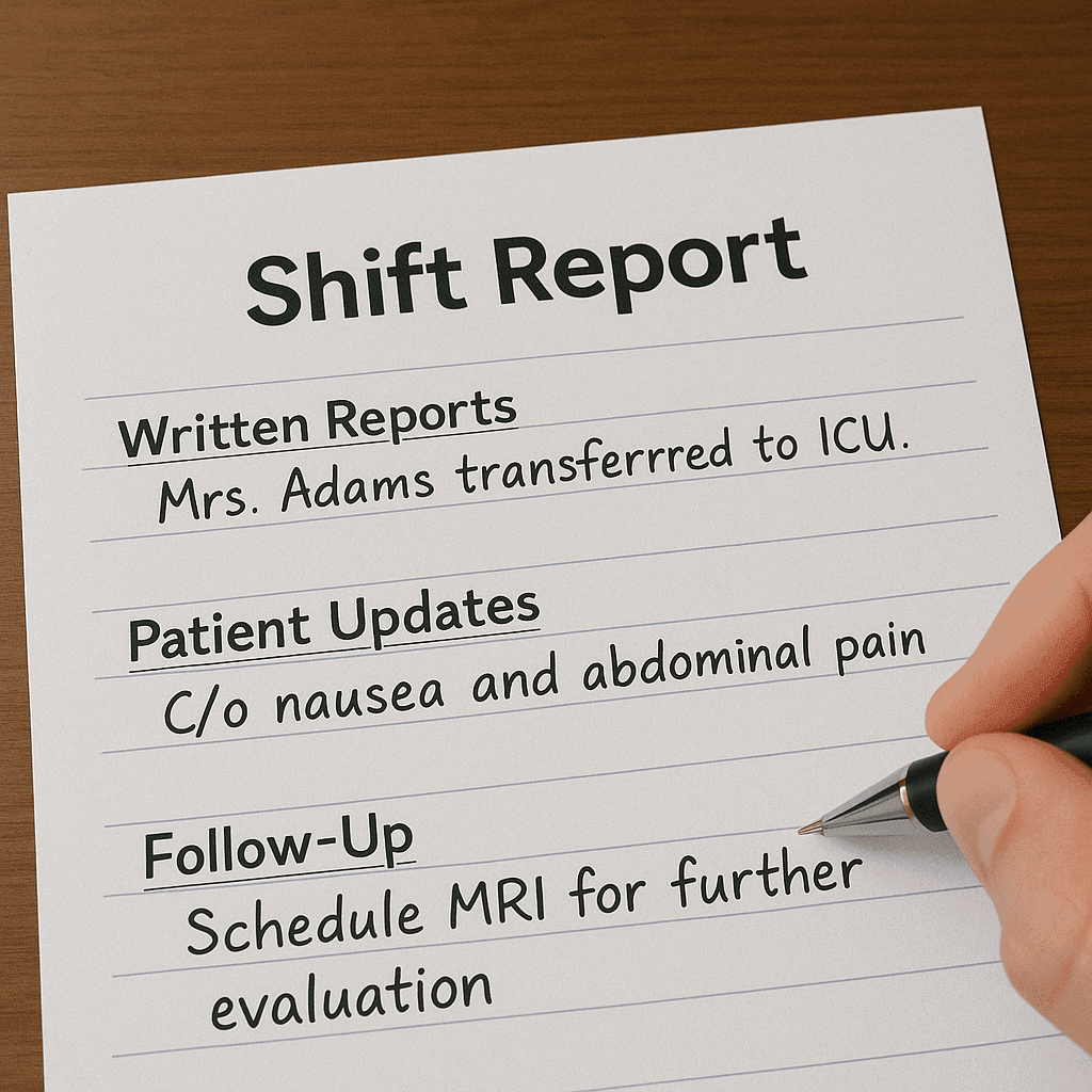 Shift Report Writing